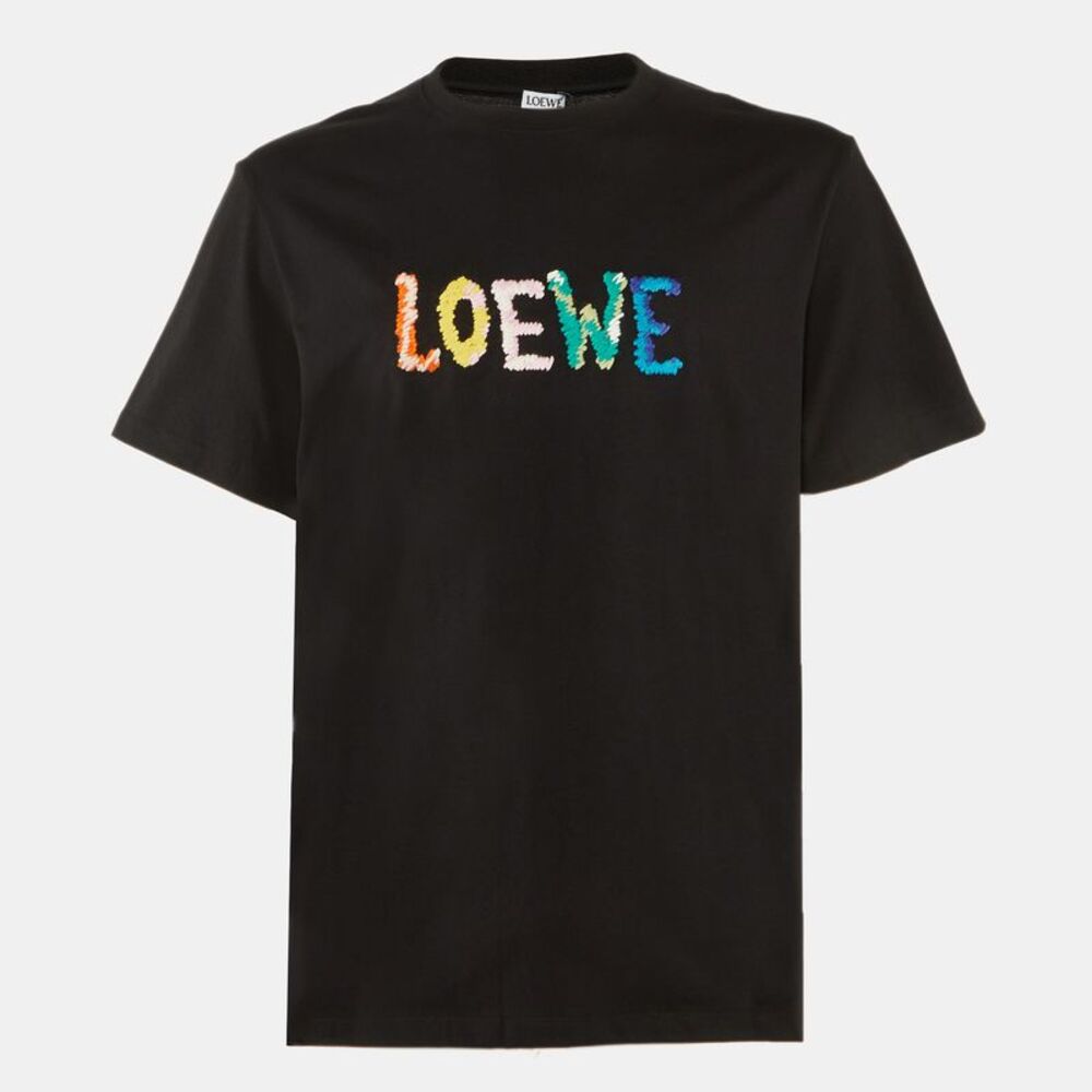 Loewe Black Cotton Anagram Embroidered Relaxed Fit T-Shirt M